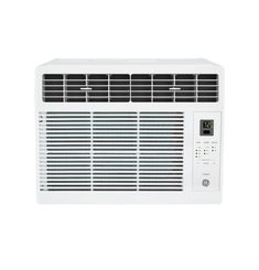 a white window air conditioner on a white background with the words, no one is there