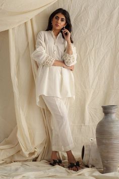 Buy Beautiful off White Co-ord Set, Women Kurti With Pant Set, Co-ord Dresses, Kurta Palazzo Set Party Wear Dress, Ready to Wear Online in India - Etsy Chic Summer Sets With Set-in Sleeves, Festive Party Sets With Set-in Sleeves, Elegant Festive Pant Set With Matching Pieces, Elegant Festive Matching Pant Set, Elegant Matching Pant Set For Festive Occasions, Off White Sets With Chikankari Embroidery For Party, White Cotton Sets For Workwear, Chic Festive Eid Sets, Chic Party Sets For Eid