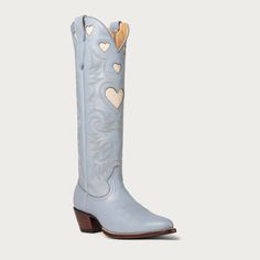 Powder Blue and Bone Heart Boot City Boots, Blue Cowboy Boots, Red Bone, Concert Fashion, Heart Shoes, A Drink, Favorite Child, Powder Blue, Heart Of Gold