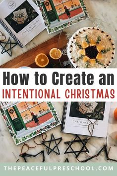 oranges and books on a table with the title how to create an international christmas