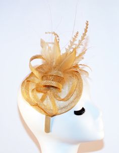 Wheat Fascinator Hat  Kentucky Derby Hat  Tea by MadameMerrywidow Kentucky Derby Hat, Derby Hat, Fascinator Hats, Derby Hats, Hair Band