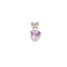 Pink Trillion Quartz Pendant  Specifications:  Metal: .925 Sterling Silver  Stone:  Faceted Pink Trillion Quartz Detail:  Saddle Bail Model:  BZ938D2 Quartz Pendant, Saddle, Amethyst, 925 Sterling Silver, Sterling Silver, Stone, Pendant, Silver, Pink