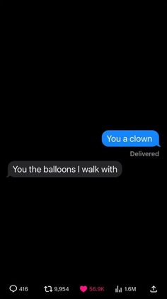 two texts that are in the dark with one texting you're a clown