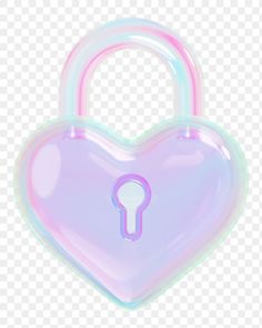 a heart shaped padlock with a keyhole in the middle, on a transparent background