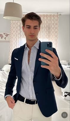 Blue Blazer Outfit Men Formal, Blue Business Casual Outfits Men, Semi Formal Suits For Men, Semiformal Outfit Hombre, Professional Outfits For Men, Outfit Elegante Hombre, Semi Formal Men Outfit Casual Classy, Outfit Formal Hombre, Blazer Hombre Casual