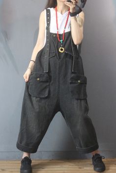 #jeans #overalls #dungarees #streetwear Fashion Overalls, Baggy Fashion, Black Denim Overalls, Oc Concept, Denim Dungarees, Jeans Overalls, Black Jean, Denim Patterns, Denim Overalls