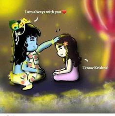 Lord Krishna With Devotee, Krishna And His Devotee, Krishna Avatar, Krishna Drawing, Instagram Captions For Friends