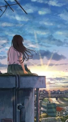 Scenery Wallpaper Anime, Wallpaper Anime Scenery, Arte Aries, Painting Anime, Anime Artist, Illustration Art Girl, Montage Photo