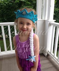 Crown1_small2 Frozen Hat, Elsa Frozen Costume, Yarn Wig, Crochet Crown, Awesome Crochet, Crochet Princess, First Birthday Hats, Elsa Costume, Baby Crown