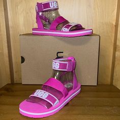 Ugg K Allisa Girl’s Sandals Pink White Upper Synthetic Velcro Closure Sole Rubber Style 1142330k 100% Authentic New In Box. Casual Pink Open Toe Sport Sandals, Pink Casual Slide Sport Sandals, Pink Casual Sport Slide Sandals, Casual Pink Slide Sport Sandals, Pink Adjustable Sport Sandals For Spring, Pink Slide Sport Sandals For Spring, Pink Non-slip Casual Sport Sandals, Casual Pink Non-slip Sport Sandals, Casual Pink Closed Toe Sport Sandals