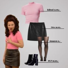 a woman is standing in front of an image of her body and the parts of her skirt