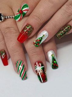 Christmas Series Snowman Christmas Tree Wearing Nails 24pcs + 1 Piece Of Jelly Glue + 1 Piece Of Nail File Old Nail Polish, Ballet Nails, Nagel Tips, Coffin Press On Nails, Blue Nail, Nailed It