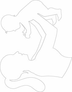 the outline of a woman's body in black and white