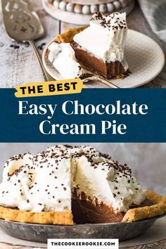 the best easy chocolate cream pie