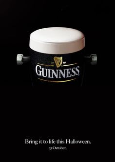 an advertisement for guinness beer with the caption'bring it to life this halloween '