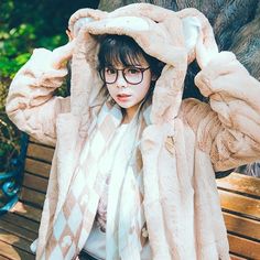 Made with the highest quality faux fur, soft to the touch like real bunny fur! Affordable Kawaii Winter Outerwear, Cute Bear Hoodie Pink, Pink Faux Fur Hooded Jacket, Cartoon Coat, Pink Winter Coat, Pink Hoodies, Winter Cartoon, Pink Winter, Kawaii Bunny