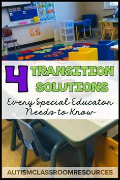 a classroom with desks and chairs that have the words 4 transition solution for every special education needs to know