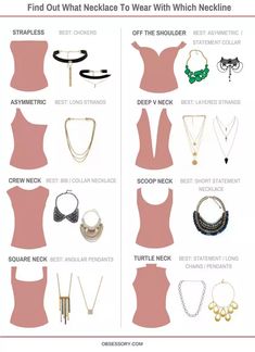 Image result for tops under a v neck.top Formal Dinner Attire For Women, Necklace Styles Guide, Best Neckline For Small Bust, What Jewelry To Wear With Dress Neckline, Necklaces For Necklines, Fashion Terminology, Necklaces For Girls