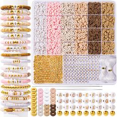 the beading kit includes beads, buttons and other accessories