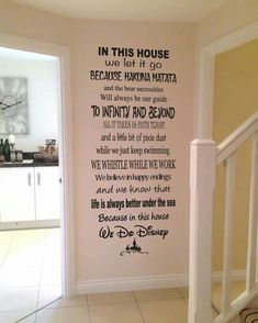 the inside of a house with a quote on it