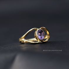 Natural Amethyst Ring, 18k Gold Plated Ring, 925 Sterling Silver Ring, Amethyst Gold Ring, Solitaire Ring, Anniversary Ring Gift For Her Metal: 925 Sterling Silver Gemstone : Natural Amethyst Stone Color : Purple Stone Shape : Oval Stone Setting: Bezel Makes a Wonderful Gift for your Girlfriend, Wife, Mom or Simply an Excellent Addition to Your Jewelry Collection. Benefits Of Wearing Amethyst:- Symbolizing strength, power and courage, amethyst is a protective stone. Furthermore, amethyst helps c Amethyst Gold, Purple Stones, Gifts For Your Girlfriend, Plated Ring, Gold Plated Rings, Amethyst Stone, Anniversary Ring, Amethyst Ring, Solitaire Ring