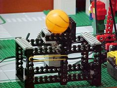 a lego basketball game with balls and equipment