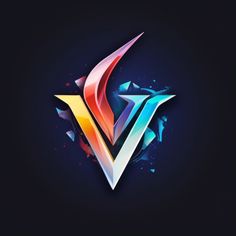 the letter v is made up of colorful shapes