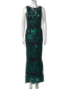 Badgley Mischka Evening GownBlackFloral PrintSequin & Mesh AccentsSleeveless with Crew NeckConcealed Zip Closure at BackDesigner Fit: Dresses by Badgley Mischka typically fit slim, those with a curvy figure may wish to take one size up. Fitted Green Evening Dress With Contrast Sequin, Floral Print Long Dress, Print Long Dress, Floral Print Dress Long, Badgley Mischka, Long Dress, Print Patterns, Floral Print, Dress Outfits