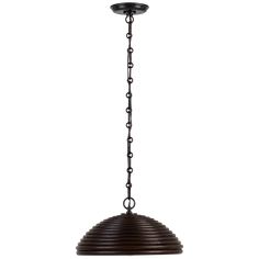 Emerson 16" Pendant Suzanne Kasler, Rattan Shades, Home Ceiling, Bronze Finish, Brass Finish