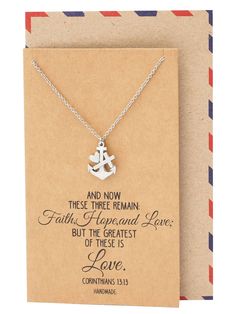 Anchor Crafts, Anchor Cross, Boat Interiors, Heartbeat Necklace, Anchor Tattoos, Faith Hope And Love, Necklace With Heart, Equestrian Jewelry, Miss You Cards