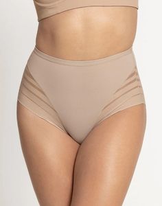 Leonisa Lace Stripe Undetectable Classic Shaper Panty Nude Shaper Panty, Leg Bands, Compression Fabric, Stretch Fabric, High Waisted, Lace, Fabric, Design