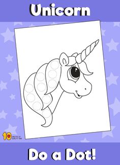 a unicorn coloring page with the words do a dot