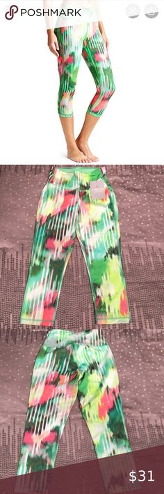 Athleta Wailea Chatura Multi Print Capri Athleta Wailea Chatura Multi Print Capri. Fun bright colors and high waist band. Brand new with tags and never worn. Moisture wicking and unstinkable. Athleta Pants & Jumpsuits Capris Sporty Green Leggings For Sports, Green Sportswear Leggings For Running, Green Casual Training Activewear, Green Casual Activewear For Training, Casual Green Leggings For Gym, Sporty Multicolor Gym Bottoms, Green Fitted Activewear For Jogging, Fitted Green Activewear For Jogging, Multicolor Athleisure Bottoms For Gym