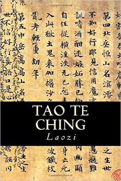 the cover of tao te ching lao, written in english and chinese characters on parchment paper