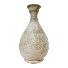 an old vase is shown on a white background