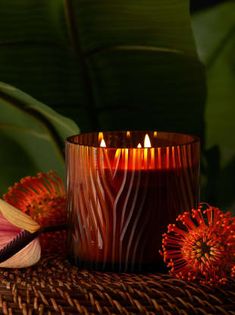 a close up of a candle on a table