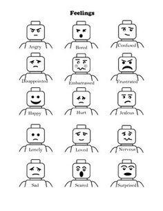 an image of different faces and expressions in the form of people with eyes, arms and legs