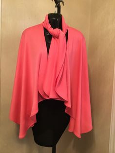 Ponte Knit Classic Wrap with signature matching scarf. Chic Cashmere Shawl, Chic Cashmere Shawl For Fall, Chic One Size Shawl For Spring, Chic One-size Shawl For Spring, Casual Spring Shawl, Chic Fall Cashmere Scarves, Chic Cashmere Scarves For Fall, Chic Spring Wrap Shawl, Pink Shawl For Fall