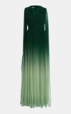 Elle Saab, Ombre Dress, Turquoise Dress, Maxi Jersey Dress, Color Turquoise, Chiffon Gown, Prom Dresses With Sleeves, Silk Maxi Dress, Chiffon Maxi Dress