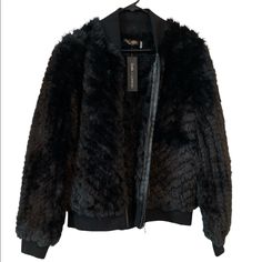 This Jacket Is So Soft And Warm! Perfect For A Night Out Or Pair With Something More Formal To Keep Warm! Nwt Size M Faux Fur Outerwear With Zipper, Faux Fur Outerwear With Zipper Closure, Faux Fur Outerwear With Zipper Closure And Long Sleeves, Black Long Sleeve Fur Coat With Zipper, Black Faux Fur Outerwear For Work, Casual Black Faux Fur Outerwear, Black Sherpa Jacket, Brandy Melville Jacket, Rei Jacket