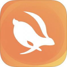 an orange square button with a bird on it