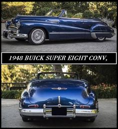 an old and new car with the words buick super eight on it