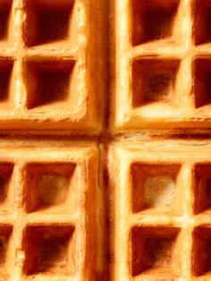 four waffles are arranged in the shape of squares