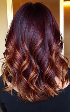 Discover the beauty of dark cherry hair color with our comprehensive guide. Perfect for any season, these shades will add depth and sophistication to your look. Red And Light Brown Hair, Red And Dark Brown Hair, Copper Tone Hair, Short Fall Hair Color, Dark Red Ombre Hair, Fall Color Hair, Dark Cherry Hair Color, Dark Cherry Hair, Cherry Hair Colors