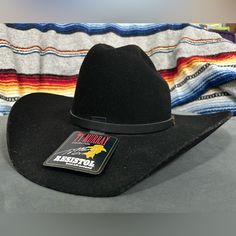 Never Worn Resistol Cowboy Hat - Ty Murray Collection. Black Felt/Wool. Size 71/4 New And Never Worn! Black Wool Felt Hat For Rodeo, Black Wool Hat Band For Rodeo, Fitted Black Felt Hat For Country Events, Fitted Black Hat For Western-themed Events, Black Wool Rodeo Hat, Black Wool Hat For Rodeo, Fitted Black Felt Hat For Western-themed Events, Fitted Black Felt Hat For Western Events, Fitted Black Felt Hat For Ranch