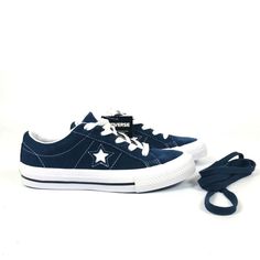 Converse One Star Ox Boys' Grade School Navy/White 658371c New Sporty Blue Converse Skate Shoes, Casual Blue Converse Skate Shoes, Converse Blue Low-top Skate Shoes, Blue Converse Low-top Skate Shoes, Boys Converse, Shoes Converse, Converse One Star, Kids Converse, Boys Sneakers