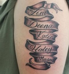 a man with a tattoo on his arm that says, i'm deena tatey and harley mason