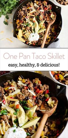 one pan taco skillet is easy, healthy and delicious