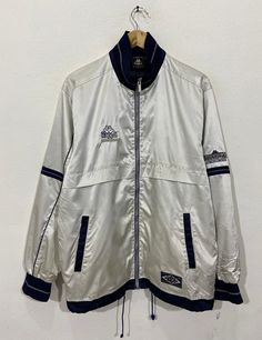 "*ITEM: Vintage Kappa Sports Windbreaker Jacket Hoodie Large 1990's Kappa Italia Streetwear Kappa White Track Top Jacket Size L *ITEM DETAILS: 👇🏻 Please be aware that all vintage items will usually show a few signs of wear or fading due to age, but anything visible such as stains or holes, and serious flaws have been photographed.For any further information on this item please contact us and we will be happy to help. *SIZE: LARGE *ACTUAL SIZE MEASUREMENT: 👇🏻 *PIT TO PIT(WIDTH):23\"INCHES *LE Retro Hooded Track Jacket For Streetwear, Vintage Hooded Track Jacket, Vintage Hooded Windbreaker For Streetwear, Vintage Hooded Track Jacket For Streetwear, Vintage Hooded Sport Coat For Streetwear, Vintage Windbreaker For Winter Streetwear, Vintage Winter Track Jacket For Streetwear, Vintage Winter Windbreaker For Streetwear, Vintage Winter Sports Hooded Jacket