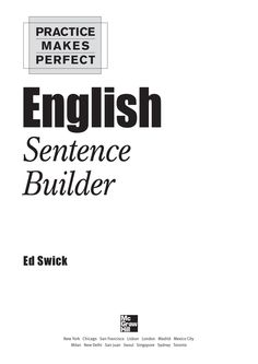 an english sentence builder book with the title'practice makes perfect'in black and white